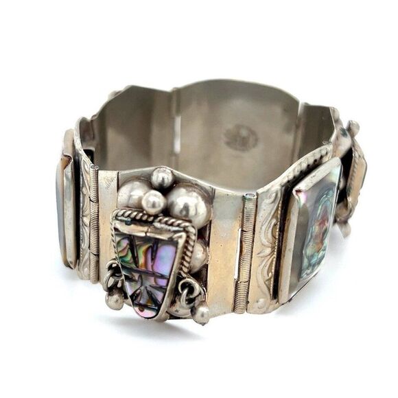 Chunky Taxco Mexico Silver 925 Bracelet - Picture 3 of 8